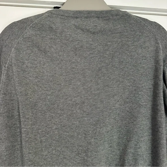 Hackett Grey V-Neck Sweater, 100% cotton, Large